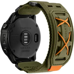 Bandletic Compatible with Garmin Tactix Delta Watch Band - 26mm Quick Fit Nylon Strap Replacement for Fenix 8 51mm 7X 6X Pro/5X Plus/3 HR/Instinct 2X Solar 3 50mm/Enduro/Epix Pro 2/Quatix 8 51mm 7x 6x