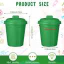 Zubebe 24 Pcs Green Mini Trash Can Mini Toy Garbage Can Small Desktop Storage Bin with Lids for Trash Party Favor Garbage Truck Birthday Decoration Party Supplies Home School Classroom