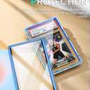 UV-Resistant Magnetic Metal Slab Case for 35pt PSA Graded Cards-High Alumina Glass-Multi-Point Magnetic Lock-Durable Frame-Stackable Design.Gradient Blue-Red