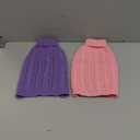 2 Pack Dog Sweaters for Small Dogs Winter Turtleneck Pullover Cable Knit Fleece Stretch Puppy Doggie Chihuahua Toy Poodle Yorkie Pomeranian Boy Girl Pet Clothes (S, Pink & Purple)