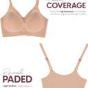 Seamless Padded Bralette - Wireless Full Coverage Bra, Adjustable Straps, V-Neck Comfort for Everyday Wear (L)
