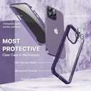 CENHUFO Privacy for iPhone 14 Pro Max Case, Full Body Phone Case with Built-in 9H Tempered Glass Privacy Screen Protector and Camera Lens Protector, Anti Peep Shockproof Bumper Cover - Deep Purple