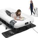 Ivation EZ®-Bed (Queen) Inflatable Air Mattress with Frame & Built-in Pump - 3 Min Self Inflate/Deflate - Raised Blow up Bed with Legs, Auto Shut Off, Premium Coil Design, Wheeled Portable Case