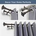Double Curtain Rod, 1 inch Adjustable Heavy Duty Drapery Double Rod for Window 72 to 144 Inches (6-12 Feet), Vintage Square Finials,Premium Aluminum Brackets,Antique Bronze