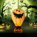 Holiday Decorations-Hanging Ghost House Figurines Lights - Outdoor Hot Air Balloon Lantern Statue for Halloween Party,Yard,Tree