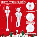 XunYee 12 Pcs Christmas Winter Snowman Garland Hangers for Mantle,Snowman Shaped Fireplace Garland Hanger, Xmas Ties Stocking Holder, Reusable Silicone Adhesive Straps for Stairways Banister Staircase