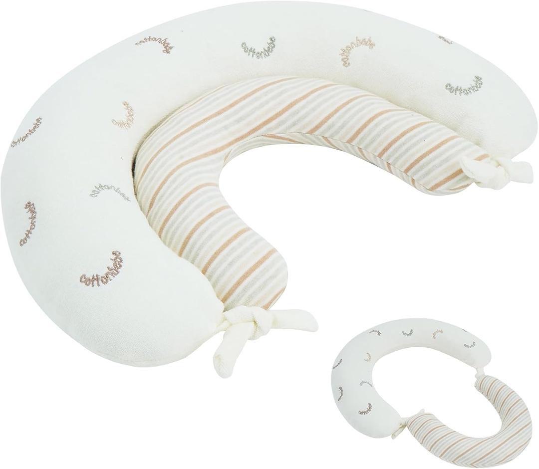 2-in-1 Tummy Time Cushion for Newborns,Soft Cotton Tummy Time Pillow Promotes Development, Ergonomic Design,Ideal Baby Gift