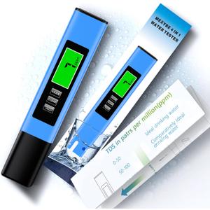 2025 All-New 4 in 1 Tds Meter Digital Water Tester - Accurate and Reliable TDS EC & Temp(C,F) Meter - 0-9999ppm - Professional Testing for Drinking Water, RO/DI System, Aquariums etc (Blue)