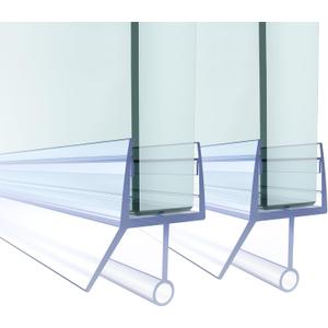 Shower Door Bottom Seal,2 PCS 1/2" X 36" Shower Door Sweep for 1/2 Inch Glass,Frameless Glass Door Seal Strip to Seal 12mm Gap - Stop Shower Leaks and Create a Water Barrier