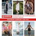 Compression Socks for Women - Swiss Designed Patented 4-Step Active Graduated Compression Socks for Travel and Flight - Suitable Socks for Pregnant Women & Nurses - Best for Everyday Wear (Black)