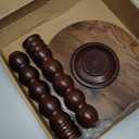 Drink Table, Drink Tables for Small Spaces, Modern Accent Nightstand with Solid Wood Leg for Living Room, Bedroom, Bathroom, Brown