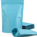 FireKylin 100 Pack Resealable Stand Up Bags,Smell Proof Pouch Sealable Foil Pouch Bags for Packaging (Blue, 4" x 6")
