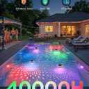 Brightown Floating Pool Lights Solar Powered 2 Pack, RGBWW Solar Pool Lights Chlorine Tablet Floater with 20+ Light Effects, Remote Control, IP68 Waterproof Pools Light for Pools, Hot Tubs, Party