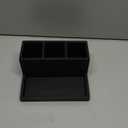 BINO Multi Purpose 3 Compartment Organizer with Tray - Makeup Brush Holder and Toothbrush Holder - Marble Bathroom Accessories (Matte Black)