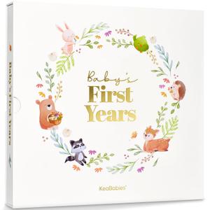 Keepsake Baby Memory Book, Girl, Boy - Beautiful First 5 Year Journal Book, 100 Pages Newborn Milestone Scrapbook, From Pregnancy to Age 5, First Time Mom Gifts for Baby Shower, Gender Neutral (Muse)