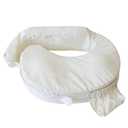 My Brest Friend Deluxe Organic Nursing Pillow 100% Organic Cotton Slipcover Ergonomic Breastfeeding Pillows Supports Both Mom and Baby Breastfeeding Essentials Handy Side Pocket Cream