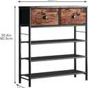 INGIORDAR 5 Tier Shoe Rack Storage Organizer with 2 Drawers MDF Board