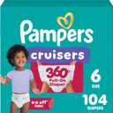 Pampers Diapers - Cruisers 360 - Size 6, 104 Count, Babyproof up to 100% Leakproof Pull-On Diaper