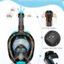 Greatever G2 Full Face Snorkel Mask with Latest Dry Top System,Foldable 180 Degree Panoramic View Snorkeling Mask with Camera Mount,Safe Breathing,Anti-Leak&Anti-Fog, Size: Large/ X-Large