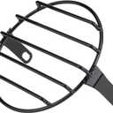 Motorcycle Headlight Grill 65in Side Mount Round Cover Direct Fit for Cruiser Chopper Bobber Custom Bike Iron Construction Retro Easy Installation (Black)