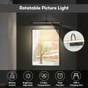 20" Picture Light for Wall Black Rechargeable Wireless Remote Lights Dimmable LED Art Painting Light with 3 Color Temp Display for Gallery Artwork Paintings Portraits Dartboards Display, 20IN