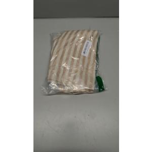 jinchan Tie Top Linen Kitchen Curtains 24 Inches Striped Tier Curtains Farmhouse Modern Cafe Style Small Window Treatments Airy Light Filtering Rod Pocket for Living Room Bathroom 2 Panels Tan