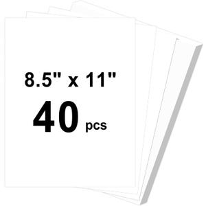 40 Sheets Cardstock 8.5x11, 65lb White Card Stock, Construction Paper, 180gsm Thick Printer Paper for Printing, Painting, Card Making, Kids School Supplies, Party Decorations