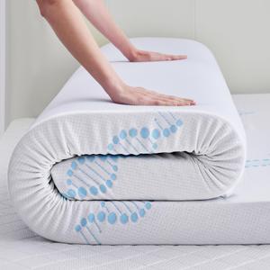 BDEUS 2 Inch Memory Foam Mattress Topper Twin XL Size for College Dorm Room, Soft Mattress Pad for Skin-Hydrating & Back Pain Relief, CertiPUR-US Certified