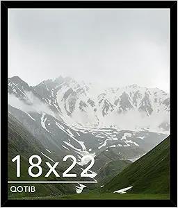 18x22 Picture Frame Black for Poster Photo Picture, Horizontal and Vertical Formats for Wall Hanging, 18 x 22 Wall Gallery Poster Photo Frame for 18 by 22 Photos Posters, Black