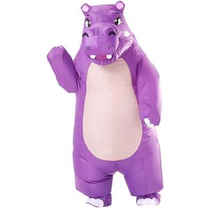 Halloween Inflatable Costume for Adult Fancy Hippo Suit Blow up Costume For Halloween Cosplay Party Outfit (Purple, One Size)
