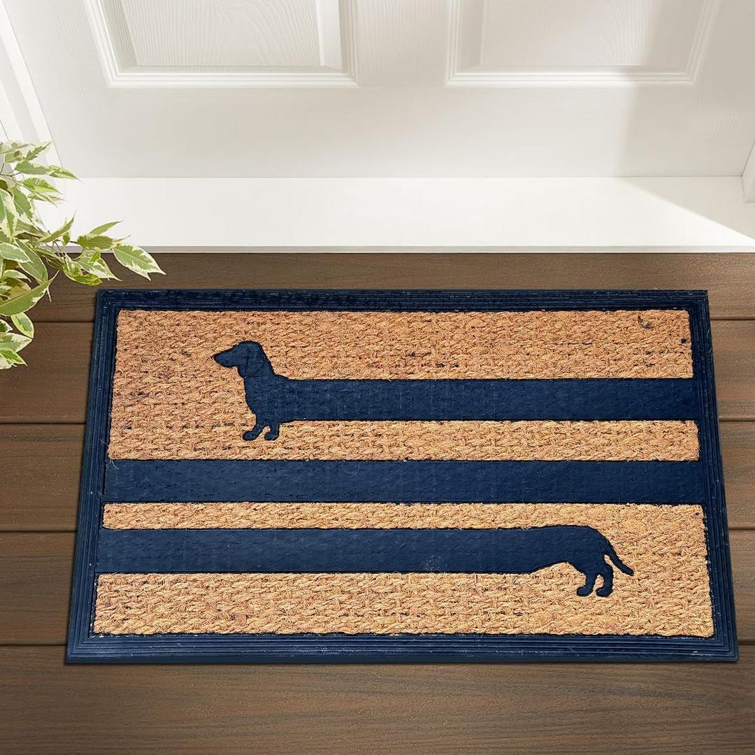 Funny Front Porch Decor Mat for The Entrance Way Outdoor with Heavy-Duty Non Slip Coconut Coir Doormat 30x17 inch (Long DASCHU)