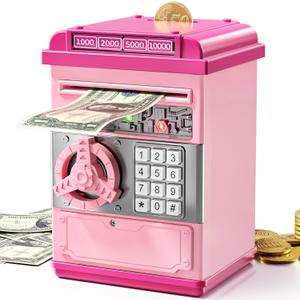 Toy Saving Bank for Kids 3 4 5 6 7 8 9 10 Years Old - Electronic Cash Coin Saving Bank with Password Protection, Girl Toys, Birthday Toy for Kids 6-8