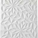 CosmoLiving by Cosmopolitan Wooden Geometric Handmade Home Wall Decor Carved Dimensional Abstract Panel Wall Sculpture, Wall Art 24" x 2" x 32", White