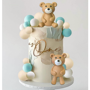 3D Bear Balls Cake Toppers for Birthday Baby Shower Party Decorations (ball)