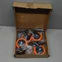 4 Inch Caster Wheels Heavy Duty 2200Lbs, Casters Set of 4 with Safety Dual Locking, Swivel Industrial Plate Casters, No Noise Wheels for Cart, Furniture(Bonus of 2 Hardware Kits & Gloves)