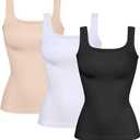 YIOIOIO Women Shapewear Tank Tops Tummy Control Compression Tops seamless Body Shaper Camisole (Black, XL)