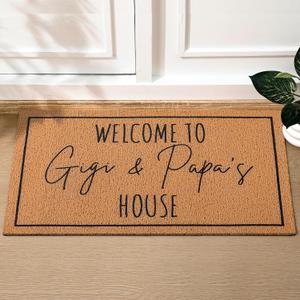 Nana Papa Welcome Doormat for Grandma Grandparents, Gigi Mimi Gifts from Grandkids Granddaughter, Birthday Gifts for Front Porch Decor(Gigi and Papa,29 x 17 Inch)