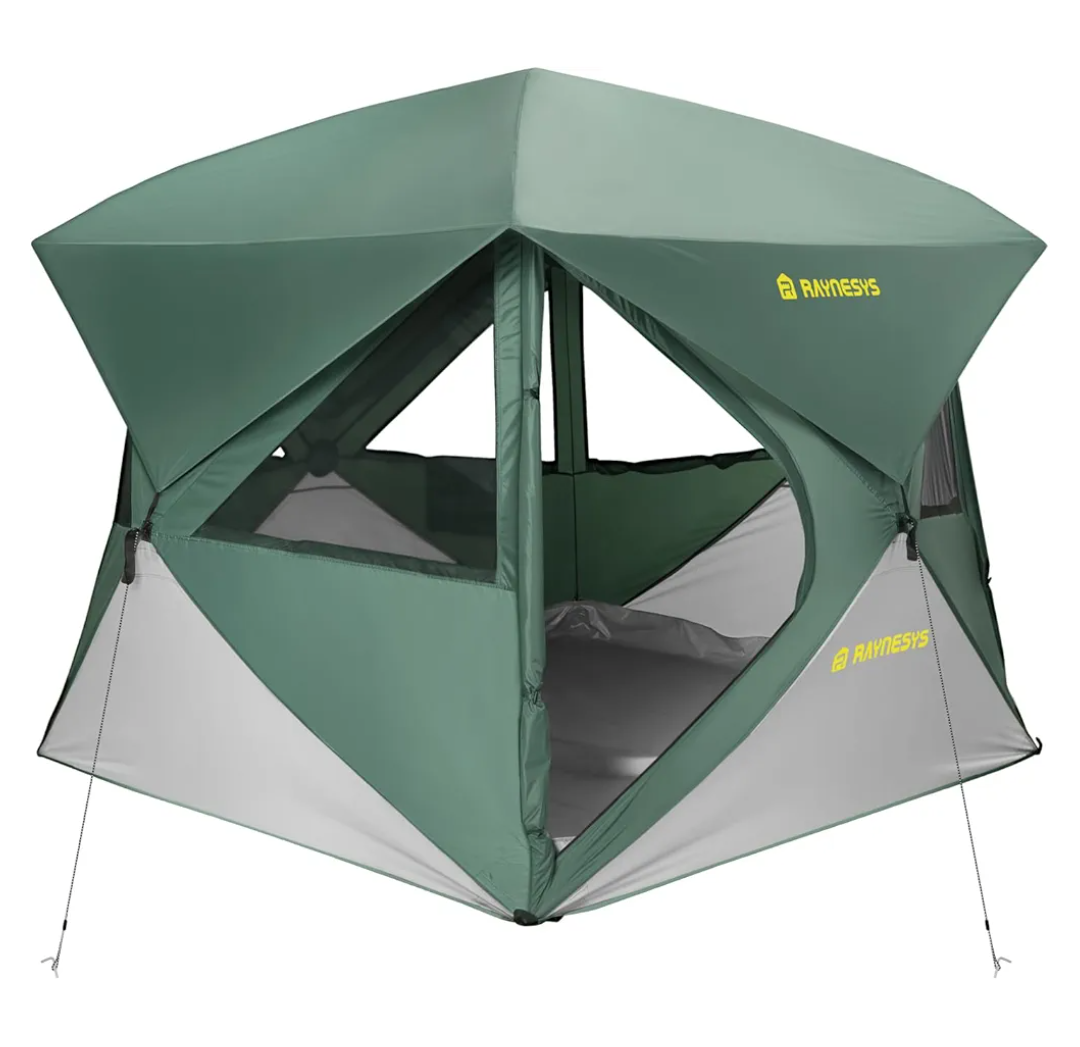 Camping Tent, 4 Person Tent for Camping, Setup in 60 Seconds, 4 Person Pop up Tents, Hub Tents, Water-Resistant, Windproof, Instant Cabin with Removable Floor, Portable