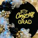 Mindsoft Gold Felt Congrats Grad Sticker Sign for Backdrop Graduation Decor for Party Congrats Grad Class of 2026 Event Letter Sign Graduation Party Balloon Arch Backdrop Decor Supplies