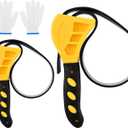Rubber Strap Adjustable Wrench Set, 2pcs Oil Filter Wrench Diameter 6" and 8" with Labour Gloves, Universal Wrenc-h as Jar Opener, Pipe Wrenc-h, Plumber Tools, Faucet Tool(COLOR:Yellow)