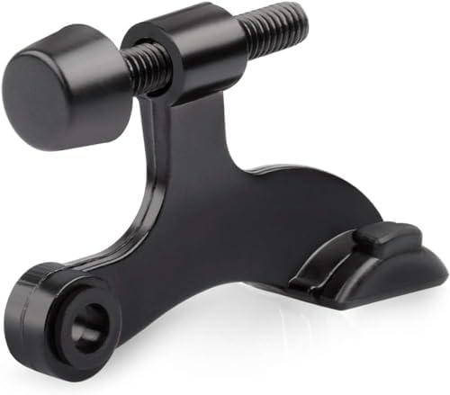 HOMOTEK 12 Pack Hinge Pin Black Door Stopper,Adjustable Deluxe Heavy Duty Door Stopper 2-1/2"x1-3/4”,with Black Rubber Bumper Tips