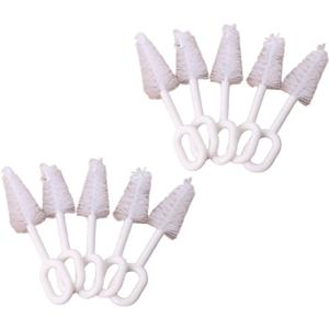 10Pcs White Pacifier Cleaning Set,Nipple Cleaner Nipples Brush Cleaning Tools Professional Bristle High Density Pacifier Soother Accessories,Bottle-Feeding