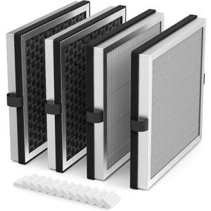 JF180 Replacement Filter Compatible with JF180 Air Purifier, 3-in-1 HEPA 13 Filter and Activated Carbon, 4-Pack (4 Filters & 12 Aroma Pads)
