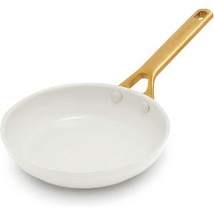 GreenPan Nonstick Reserve Pro 8" Frying Pan, NSF Certified Ceramic, Hard Anodized PFAS-Free Skillet, Stainless Steel Handles, Oven & Dishwasher Safe, Cream White