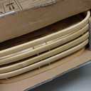 PEMAR Set of 4 Bamboo Wicker Serving Trays for Foods & Drinks, Rectangular Breakfast Lap Trays with Handles Wooden Decorative Platters for Coffee Table, Bed Eating