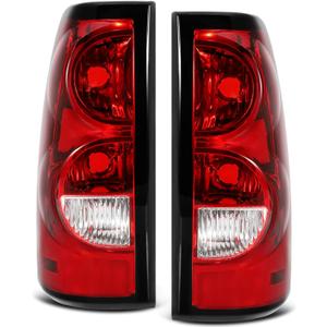 Tail Lights Rear Lamp Compatible With 2003 2004 2005 2006 Chevy Silverado 03 Silverado 04 Silverado 05 Silverado 06 Silverado Brake Lamp Driver Side And Passenger Side (Black Trim)