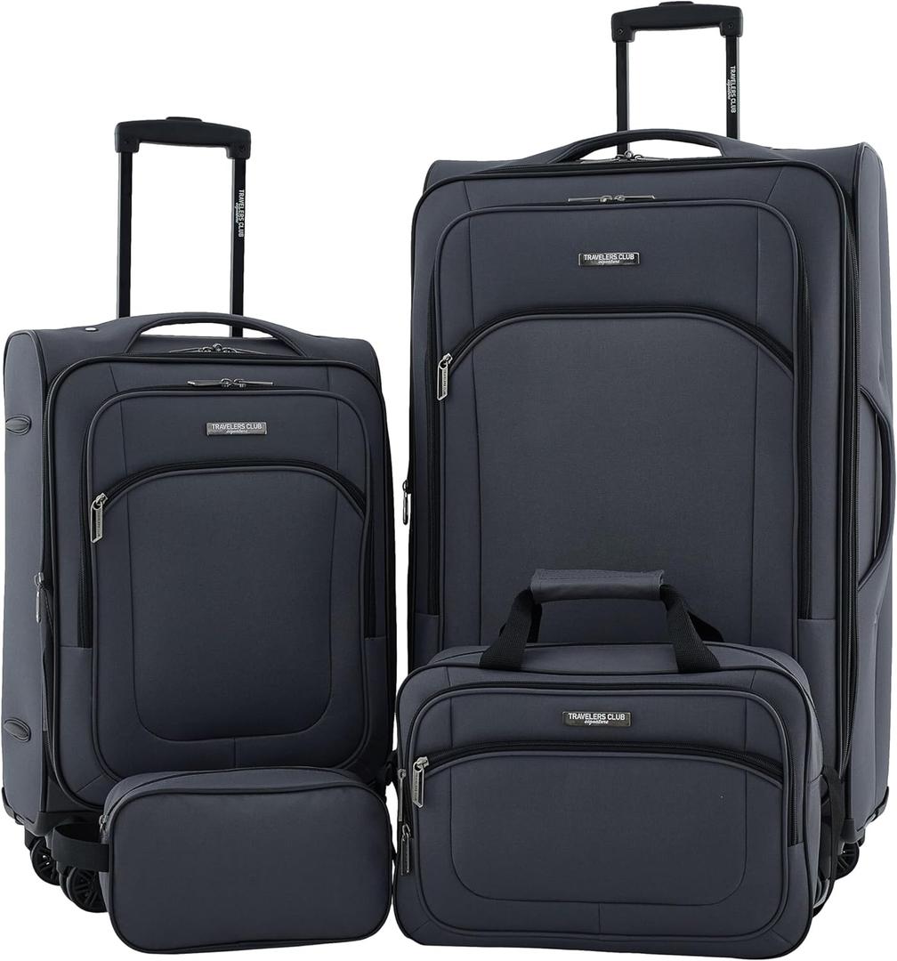 Travelers Club Soulana Luggage & Travel, Grey, 4 Piece Set Travelers Club Soulana Luggage & Travel, Grey, 4 Piece Set