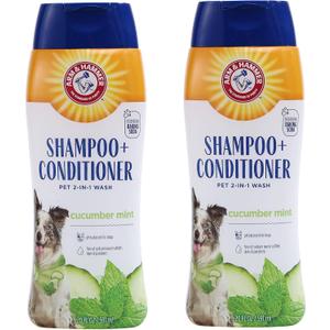 Arm & Hammer for Pets 2-in-1 Shampoo & Conditioner for Dogs | Dog Shampoo & Conditioner in One | Cucumber Mint, 20 Ounces - 2 Pack Dog Shampoo and Conditioner for All Dogs