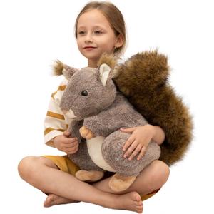 MaoGoLan Giant Squirrel Stuffed Animal,17.7" Realistic Squirrel Plush Toys with Cute and Fluffy Tails, Big Stuffed Squirrel Gift for Forest Animal Lover, Girls, Boys, Kids, Baby Shower