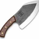 COOLINA Lixy Butcher Cleaver Knife, 8.7-in Hand-Forged High Carbon Steel Meat Cleaver for BBQ, Brisket, Bone-In Cuts & Butchering, Full Tang Heavy-Duty Chopping Knife with Walnut Handle